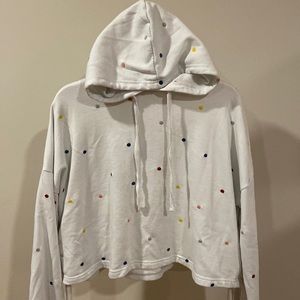 Lovestitch Cropped Polkadot Hoodie Size:L